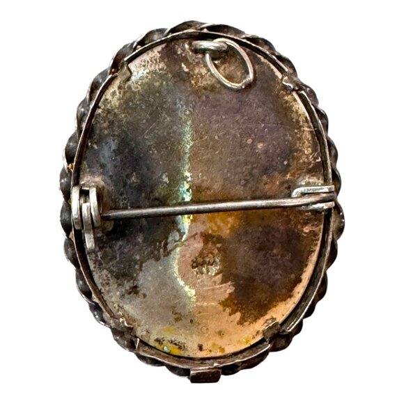 Vintage Renaissance Portrait Miniature Brooch 800 Silver After Raphael Pendant - Picture 2 of 6